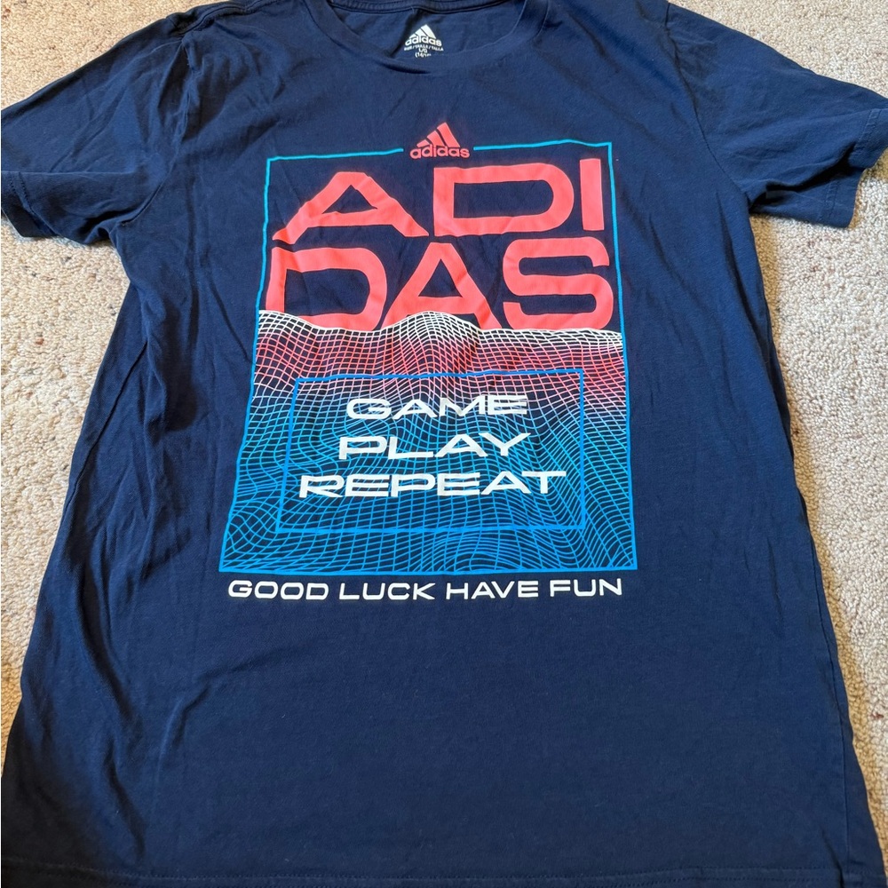 Adidas Blue and Red Game Tee